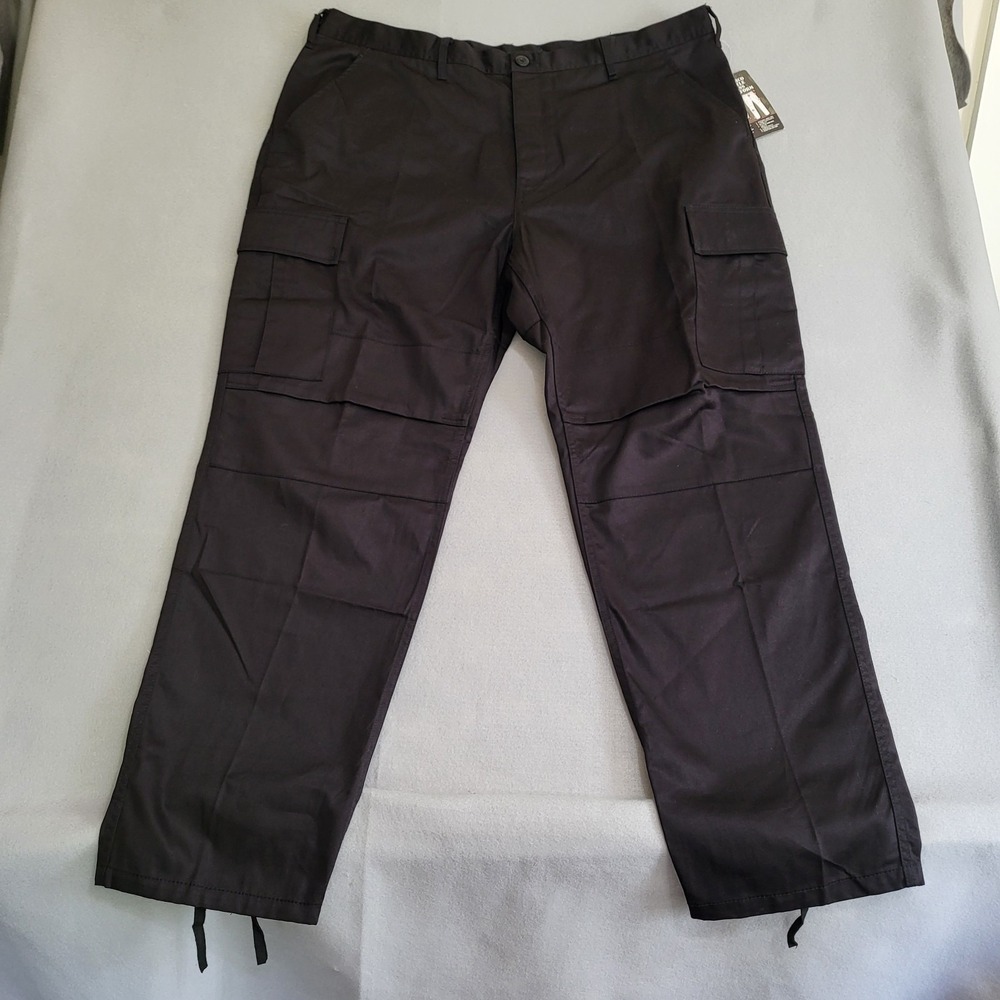 NWT Men's Rothco BDU Battle Dress Uniform Black Cargo Tactical Military Pants XL - Picture 2 of 16